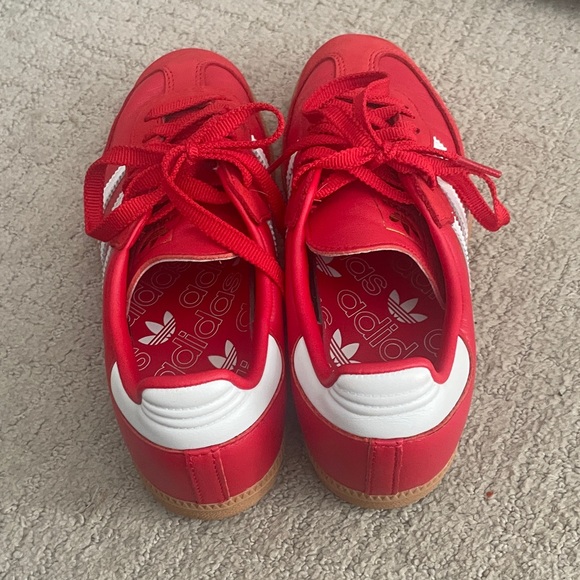 Adidas Bold Red Sneakers with White Accents - Picture 4 of 6